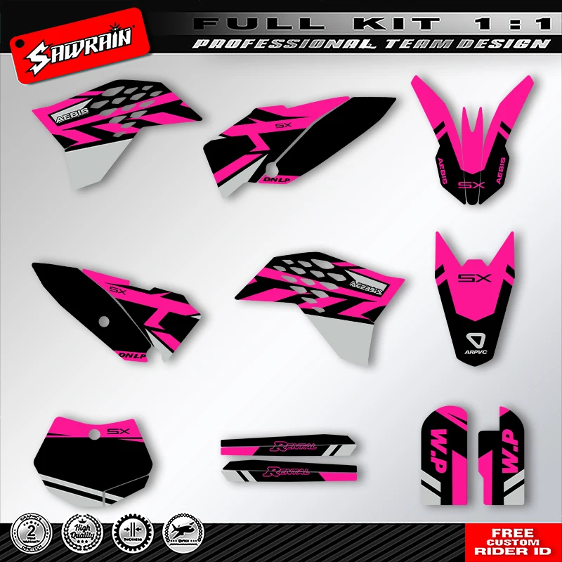 

Sawrain Custom Team Motorcycle Graphics Background Decals Stickers Kit for KTM SX65 2009 2010 2011 2012 2013 2014 2015 007