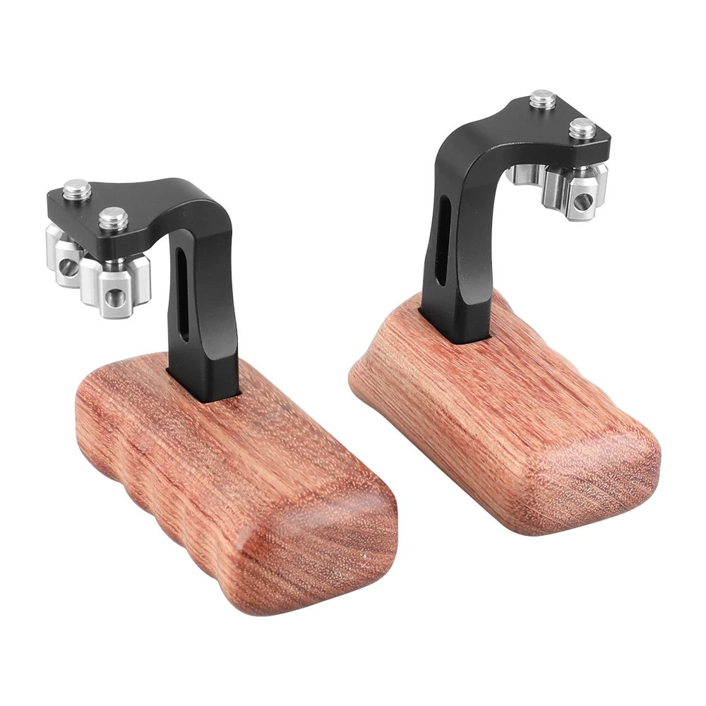 

HDRIG Reversible Wooden Handgrip Medium Size With 1/4"-20 Thumbscrew Knob (Left & Right) Universally for DSLR Camera Cage Rig