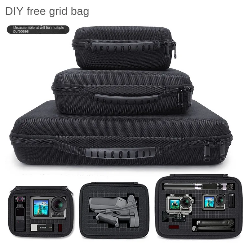 Portable Handbag Multi Functional Toolkit DIY Tool Bag For Gopro Camera Large Capacity With Grid Foam Small Size Hard Shell Bag