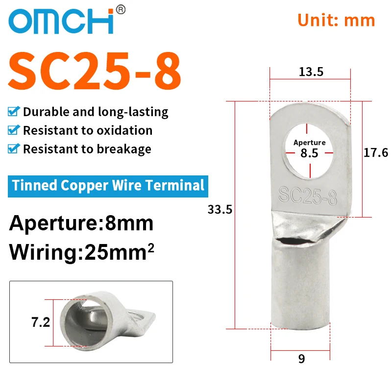 OMCH 5/10/20PCS SC Typ Terminals Draht Schweißen Kabel Stecker Anzug 1,5-50mm2 Kabel Crimp Draht Anschlüsse