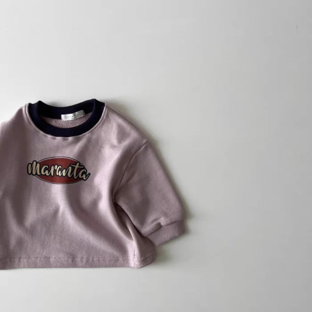 2024 Autumn New Baby Letter Print Sweatshirt Vintage Boys Girls Toddler Long Sleeve Casual Sweatshirt Kids Tee Infant Tops