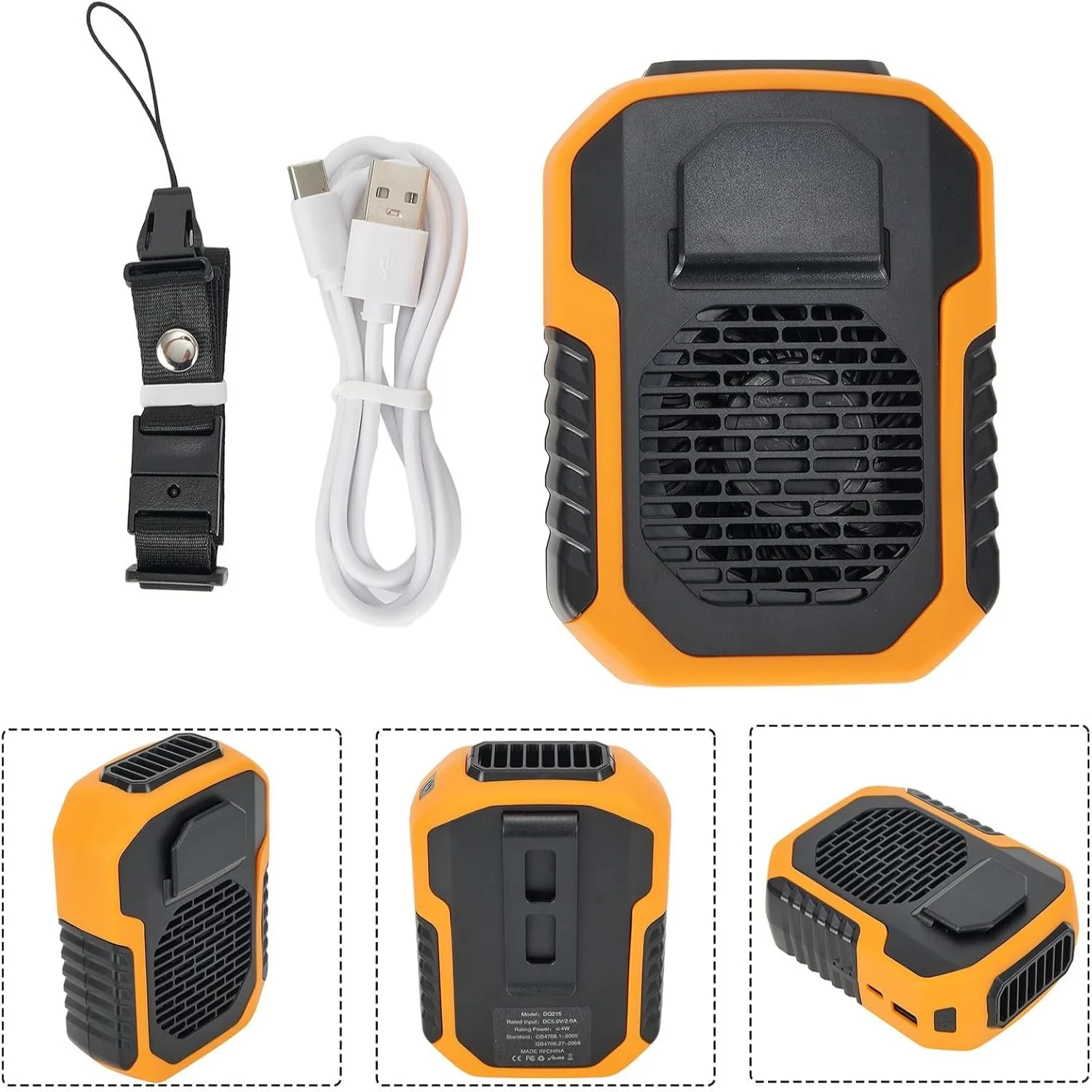 พัดลมคาดเอว พัดลมแบบคลิปหนีบเอวแบบพกพาพร้อมใบมีดเทอร์โบ พัดลมแบบคลิปส่วนตัวแบบสวมใส่ได้ พัดลมเข็มขัดสําหรับการเดินทางกลางแจ้ง (สีเขียว (DQ215))