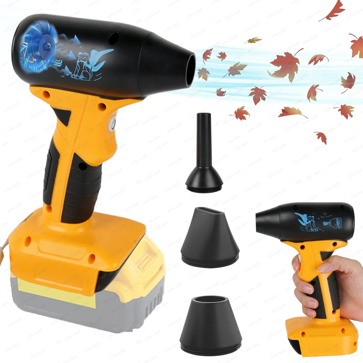 130000RPM Handheld Cordless Air Blower High-power Violent Turbo Jet Fan Portable Car Hair Dryer Cleaning Air Gun Storm Turbo Fan