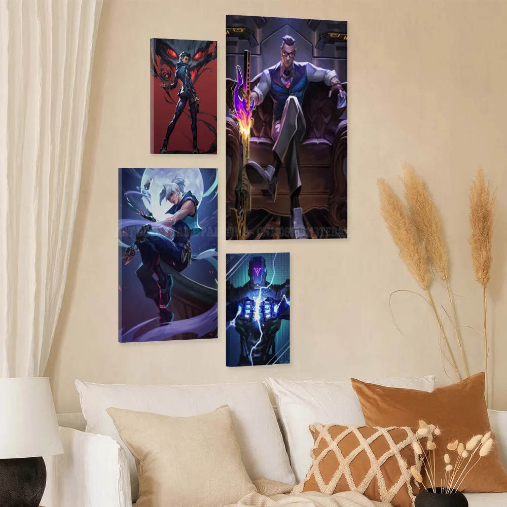 Valorant 프레임 장식 그림 핫 게임 애니메이션 캔버스 벽 예술 작품 인쇄 포스터 거실 홈 장식 벽화