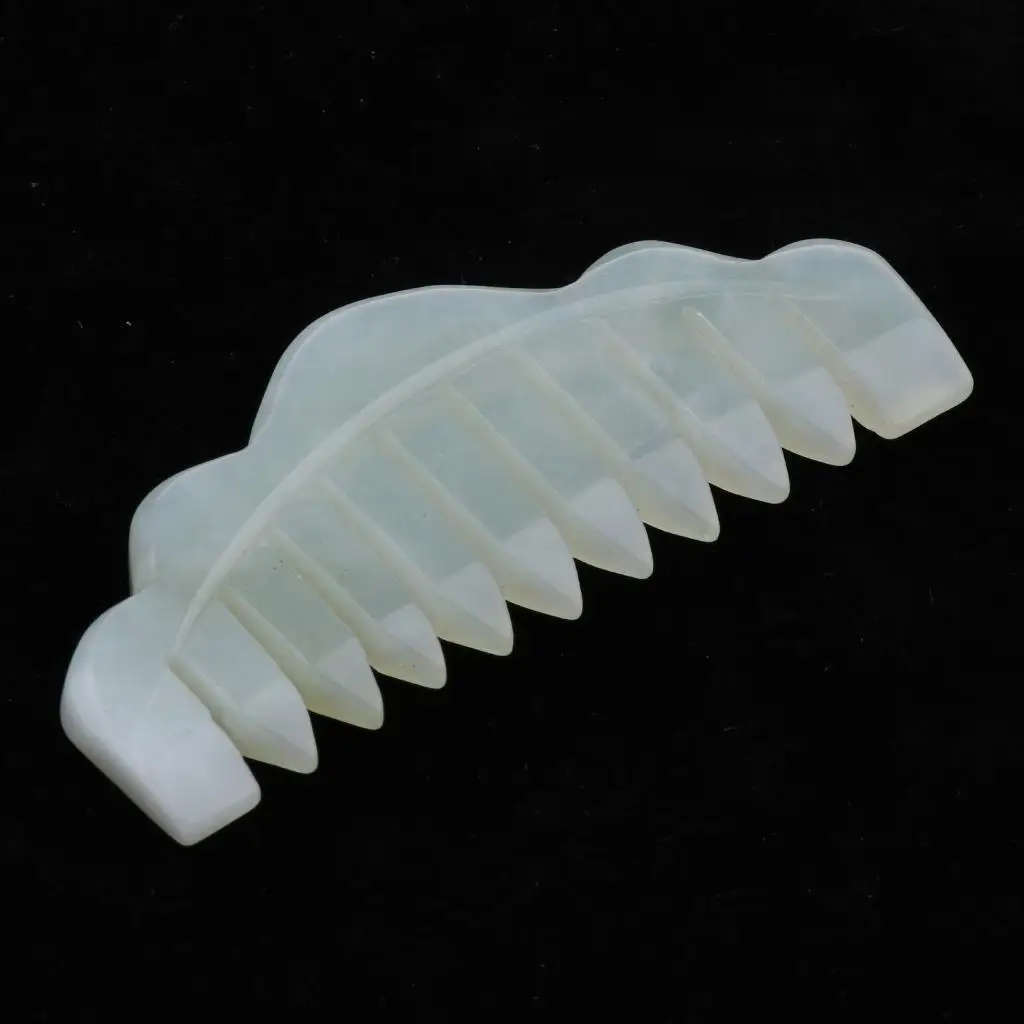 Китайская традиционная натуральная нефритовая массажная расческа Гуа Ша, массажер для кожи головы, релаксация