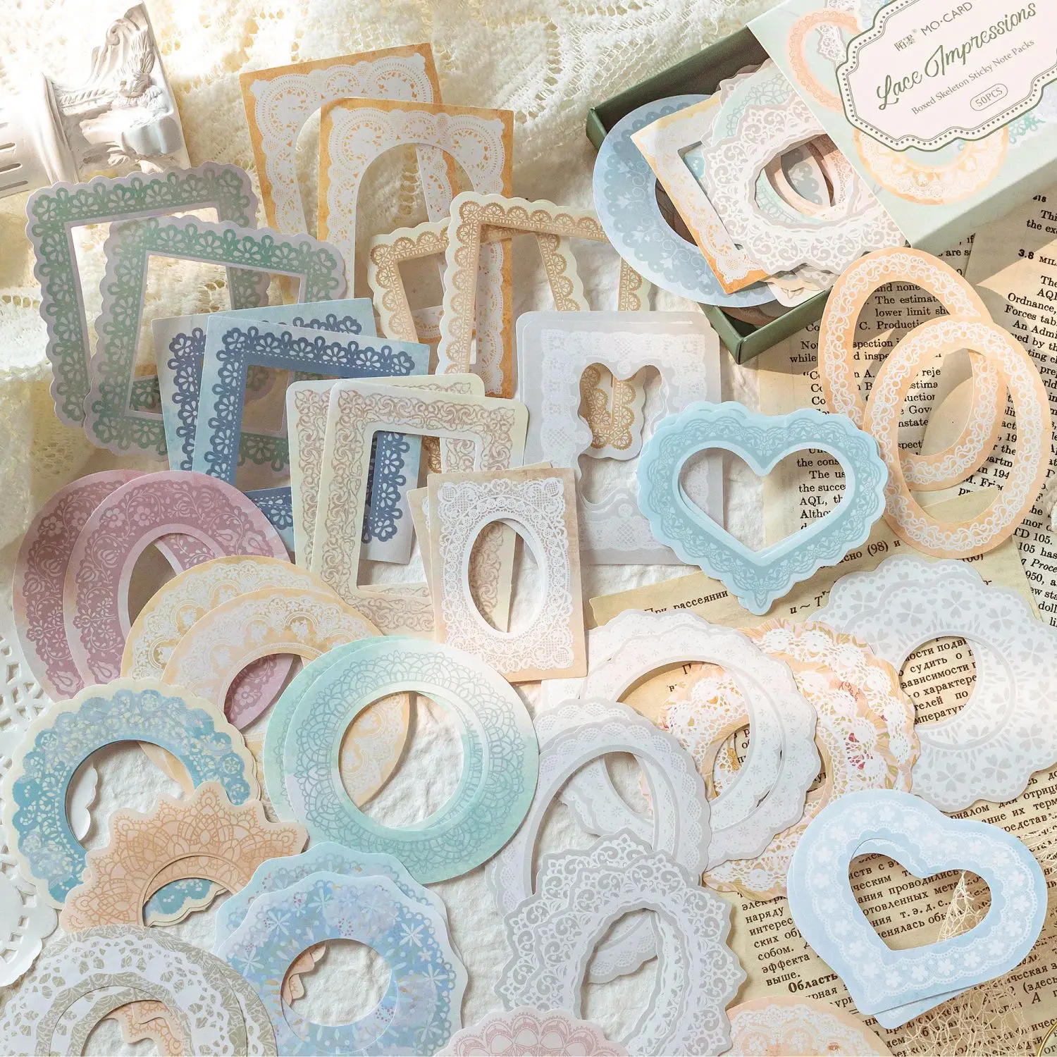 50pcs/lot Memo Pads Material Paper Collage imagination Junk Journal Scrapbooking Cards Retro Background Decoration Paper