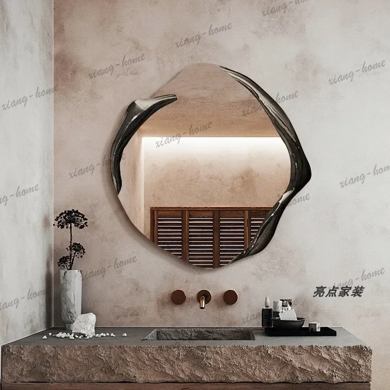 PG Nordic simple bathroom mirror special-shaped light luxury irregular art living room decorative mirror