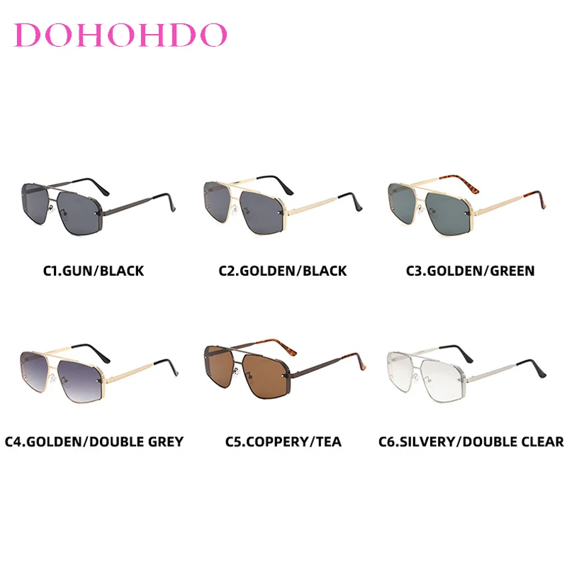 Gafas de sol de piloto para mujer, montura de Metal, uñas de arroz, tendencia informal, personalidad Retro 2025, gafas deportivas al aire libre a la moda para hombre UV400