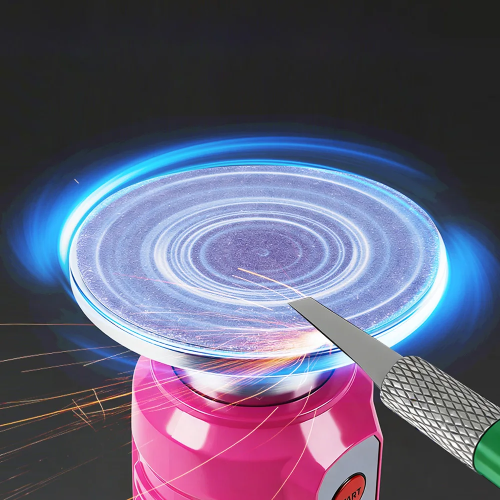 Compact Electric Rotary Tool for Mobile Device Glue Removal Featuring USB Charging Battery Operation and 7 Grinding Attachments