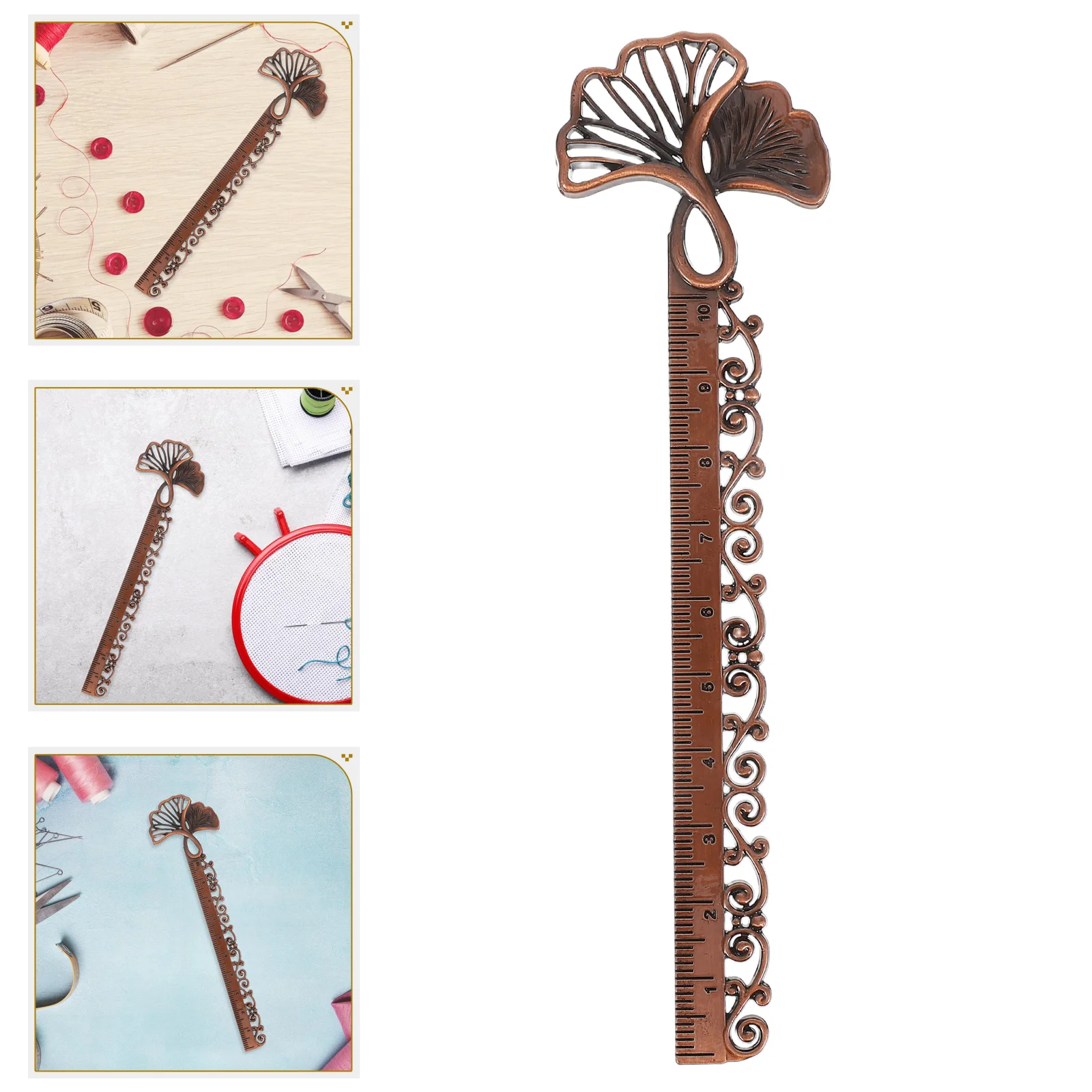 Animal Keychain Retro Metal Bookmark Ruler for Women Chocolate Chinese Hobbyist Palette