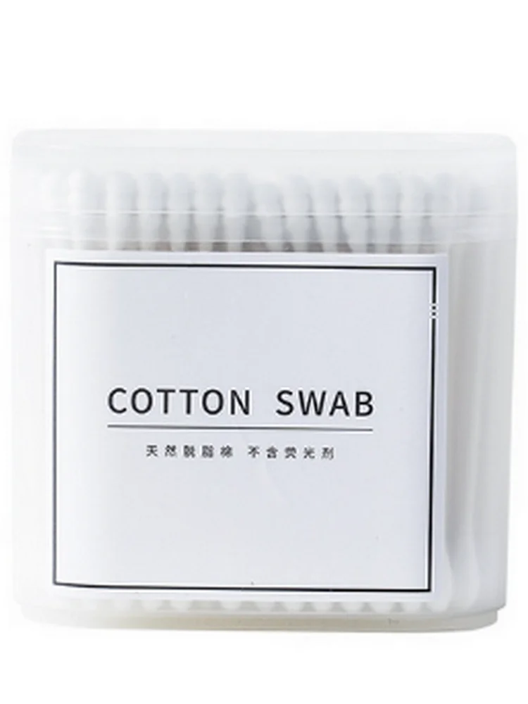 200 Pink Disposable Cotton Swabs For Home Use, Boxed Clean And Flexible Cotton Swabs