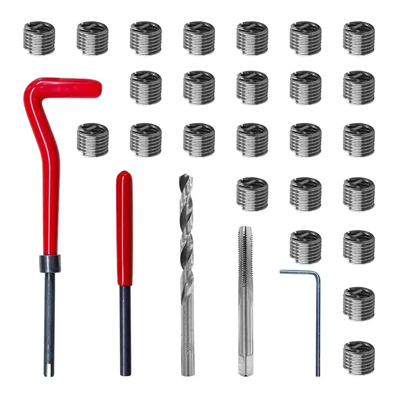 A20F-M6 Thread Repair Insert Kit(30PCS), Metric Helicoil Kit M6 X 1.0Mm For Hand Tool Set