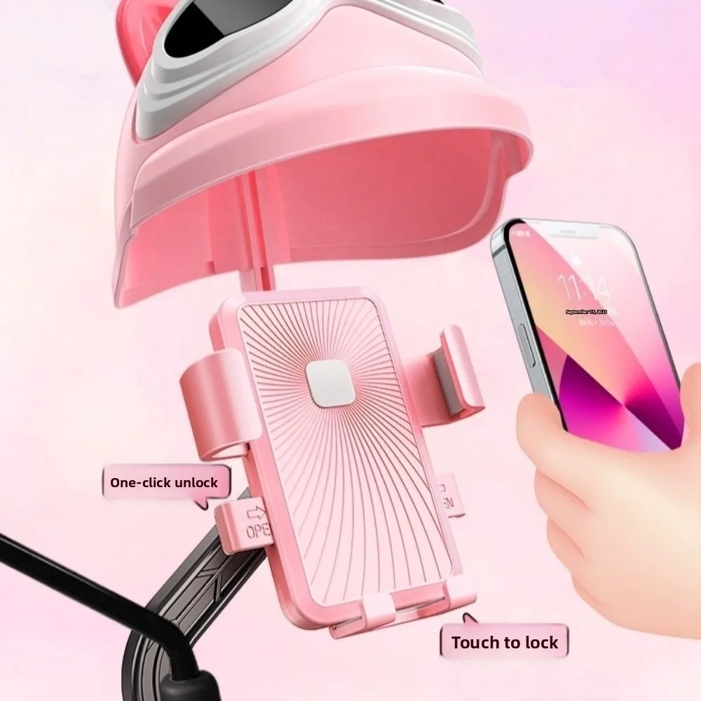 With Sun Visor Motorcycle Mobile Phone Holder Cradle Clip Rainproof Electric Bicycle Phone Bracket Shock Resistant