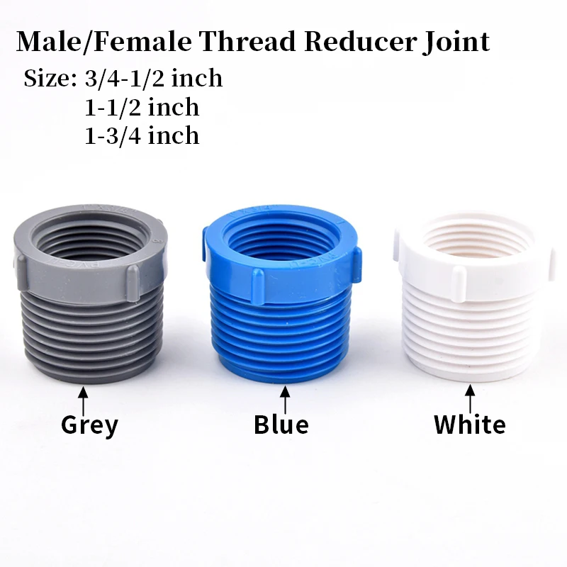 

1/2" 3/4" 1" Male/Female Thread Reducer Connector Bushing Joint Garden Irrigation Water Pipe Connector Fittings Repair Adapter