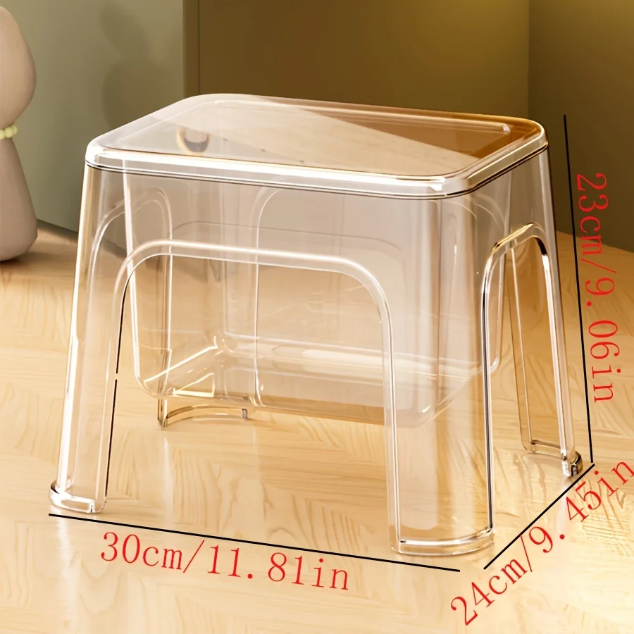 Acrylic Storage Stool, Clear Multipurpose Luxury Bench, Perfect for Entryway Shoe Changing, Living Room, Bathroom, Pet Supplies