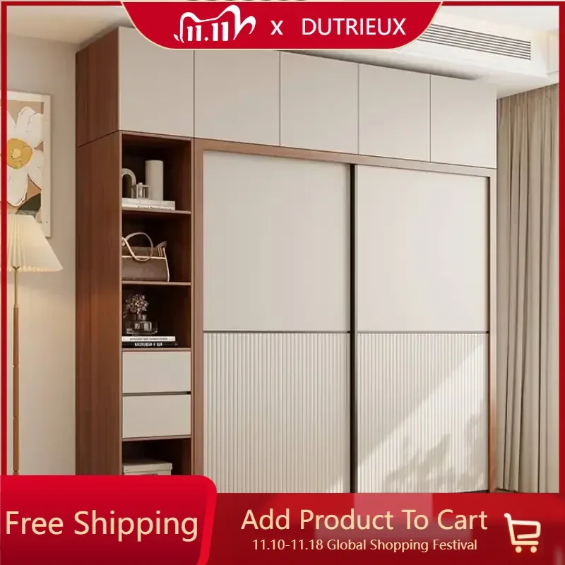 

Nordic Elegant Wardrobes Sliding Doors Organiser Luxury Storage Wardrobe Living Room Bedroom Kleiderschrank House Accessories