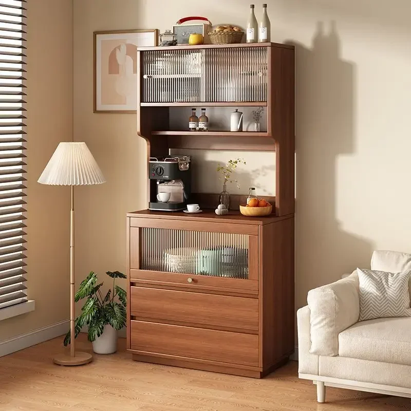HT  wall integrated locker glass antique living room small apartment dining side cabinet