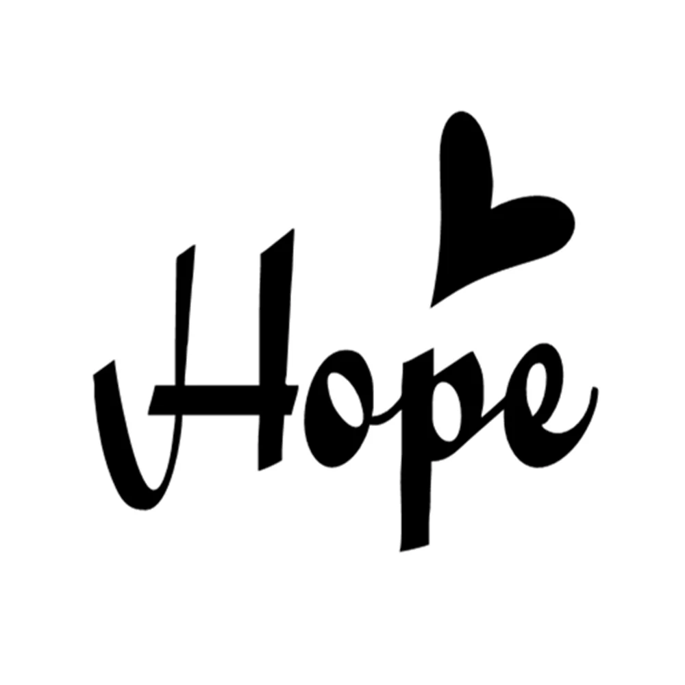 

15.5X13.6CM Hope Symbol Vinyl Car Stickers Waterproof for Window Bumper - Heart Shape Die Cut Auto Decor Inspirational