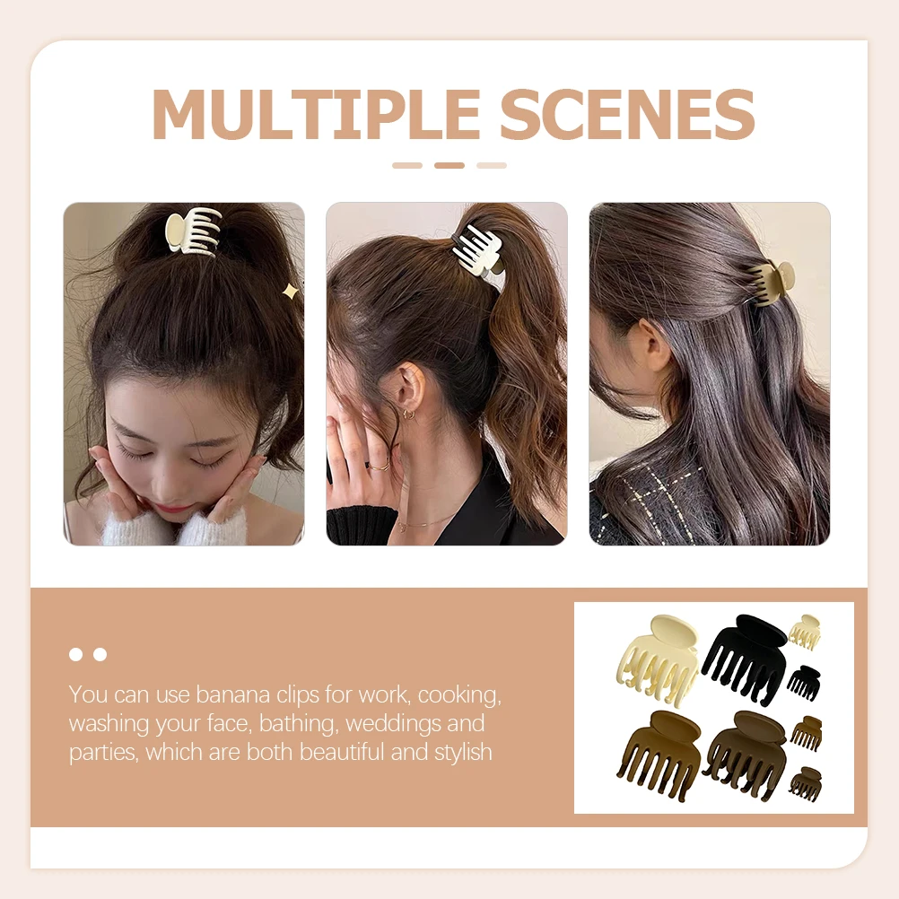 

8pcs Hair Clips Claw Accessories for Women Girls Roller Jaw Claws Thin Thick Hair Styling Durable Plastic Resin Classic Color