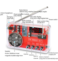 DIY Electronic Kit FM Radio Production Kit Circuit Board Making Loose Parts 50-108MHz Receiver RDA5087 3W Speaker With Antenna