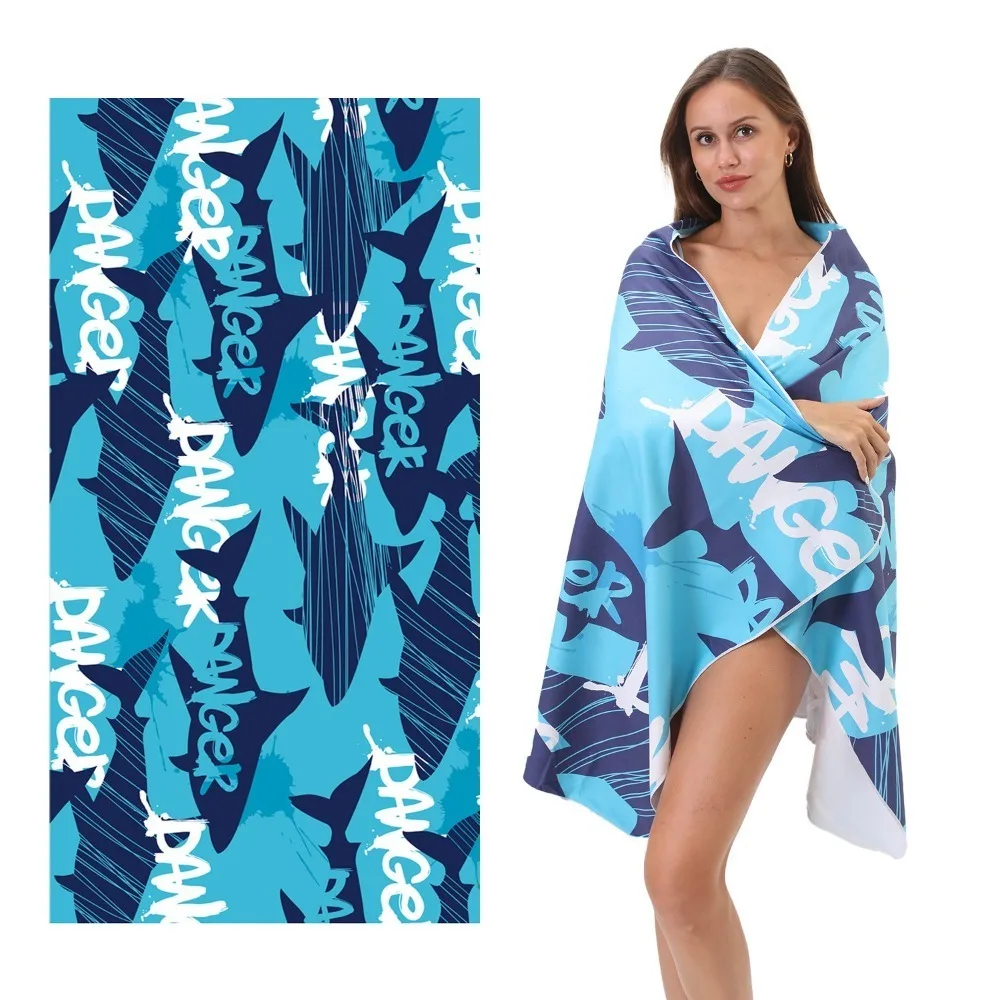 

Double-faced Fleece Quick Drying Towel Swimming Beach Travel Print Sports Surf Towels Large Sand Free Adult Women's Sea Bath