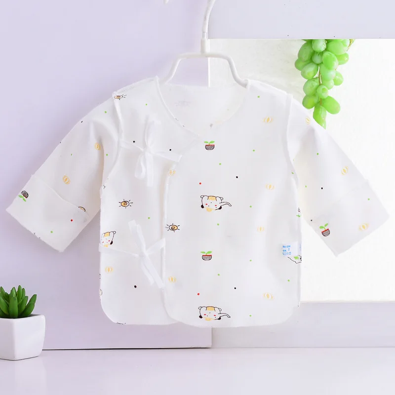 Pasgeboren Baby Meisje Ondergoed 100% Katoenen T-shirt Baby Boy 0-3M Peuter Kleding Cartoon Print Lange Mouwen Kinderen outfit A556