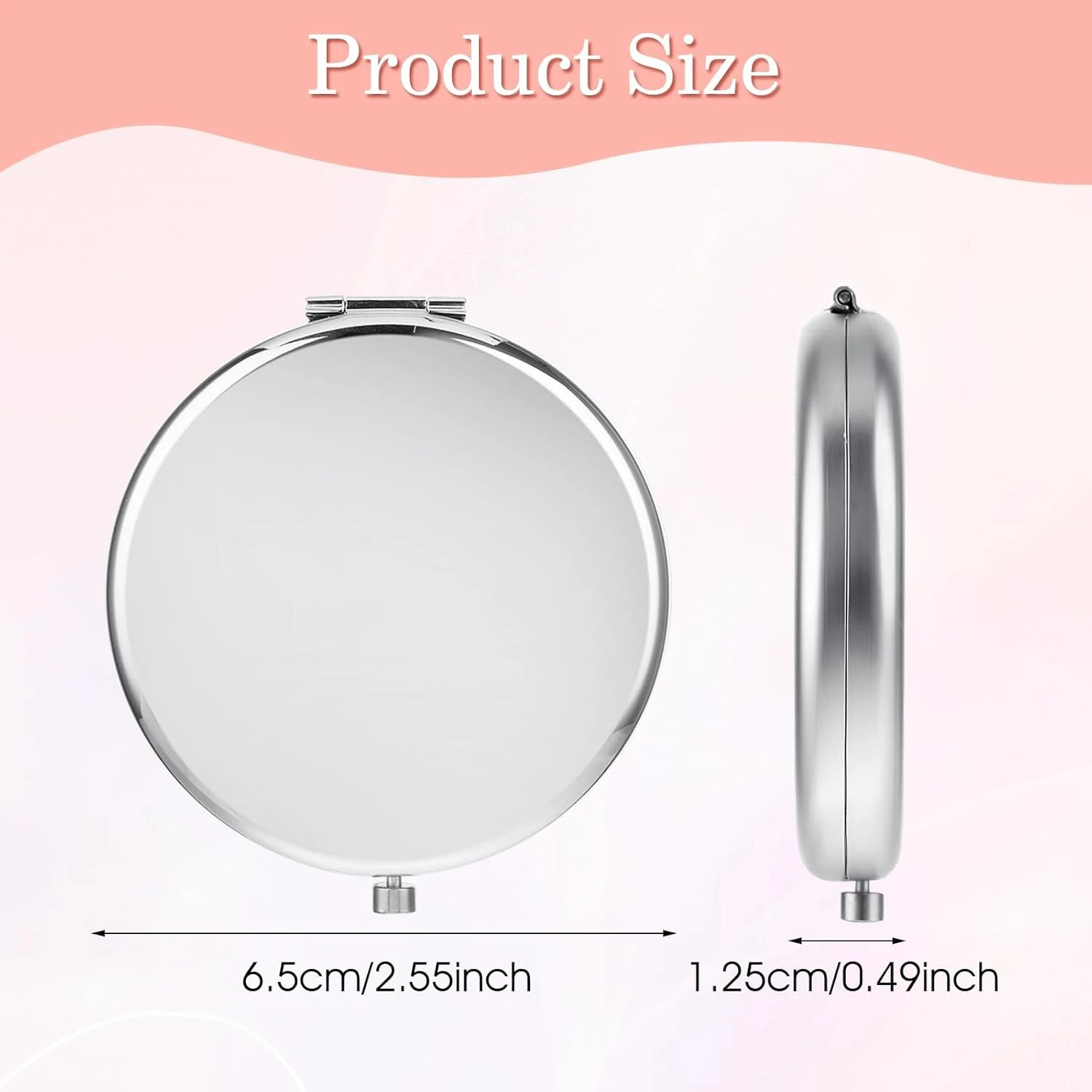 Compacto para bolso, espejos compactos de viaje con aumento 2X de doble cara doblado, maquillaje de viaje pequeño portátil para bolso, bolsillo y