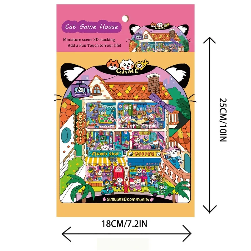 التصميم الإبداعي ماجيك أنيمي هريرة غرفة تخطيط المشهد ملصق للأطفال لطيف الكرتون القط سجل القصاصات مذكرات ملصق المناظر الطبيعية