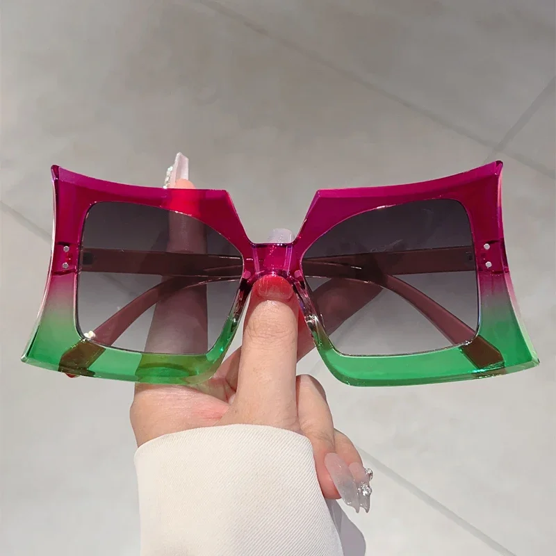 KAMMPT Oversized Special Shaped Sunglasses Women 2024 New Fashion Multi-color Sun Glasses Trendy Brand Designer Vacation Shades