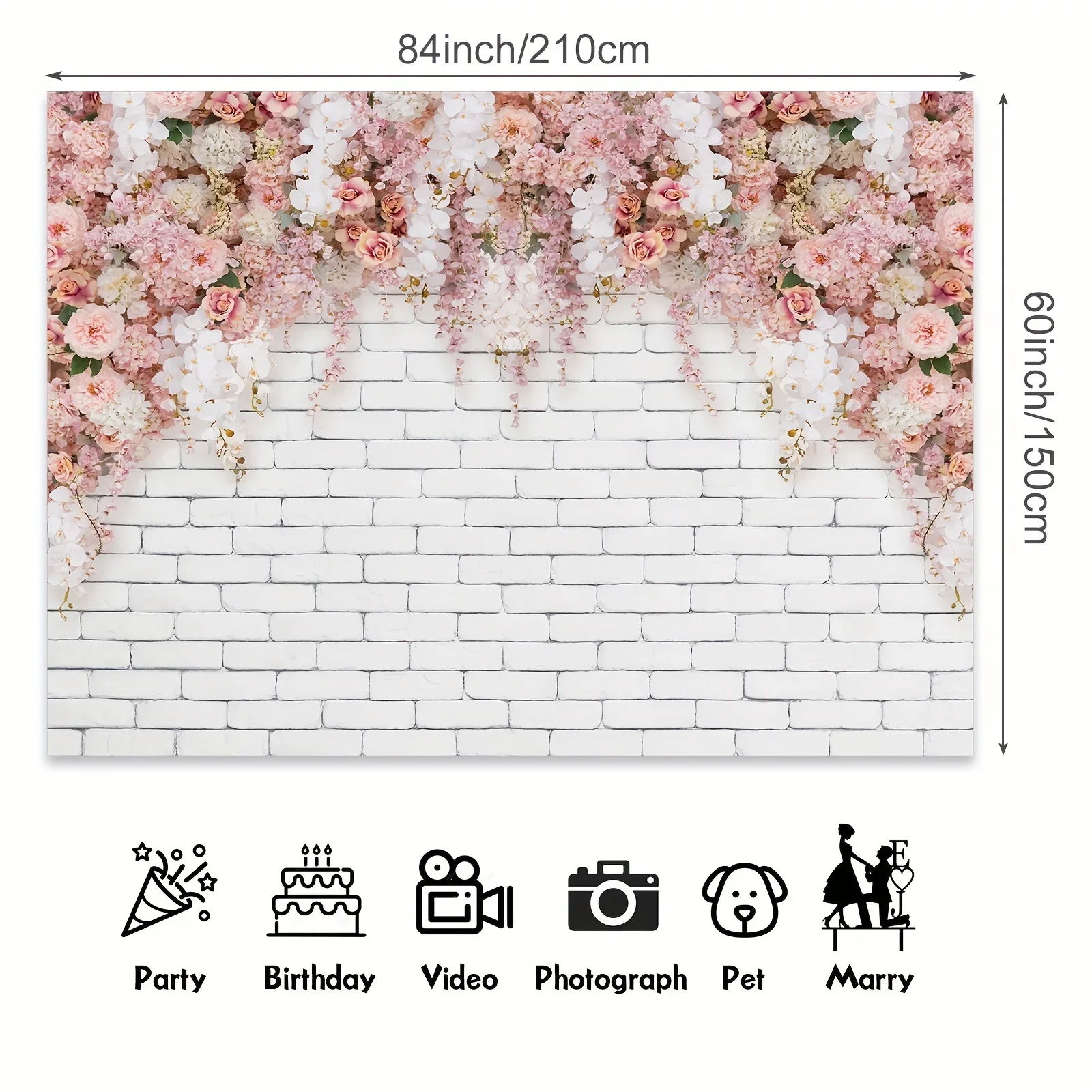 Wedding flower wall background, romantic rose plant photography background, bride and wedding photo studio shooting