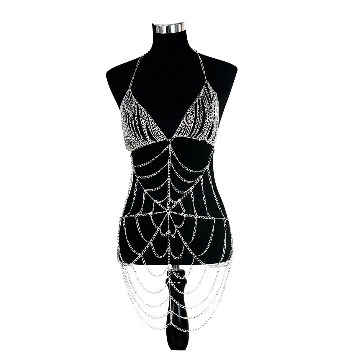

Cross-border jewelry sexy spider web metal chain suspender skirt personality body chain underwear show body chain