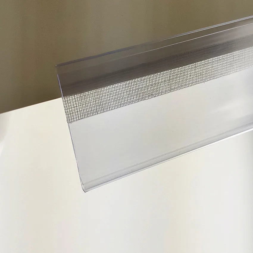 H9cm Long Plastic Price Shelf Talker Merchandise Data Strip PVC Clip Holder Sign Label Display Adhesive Tape 1Pack