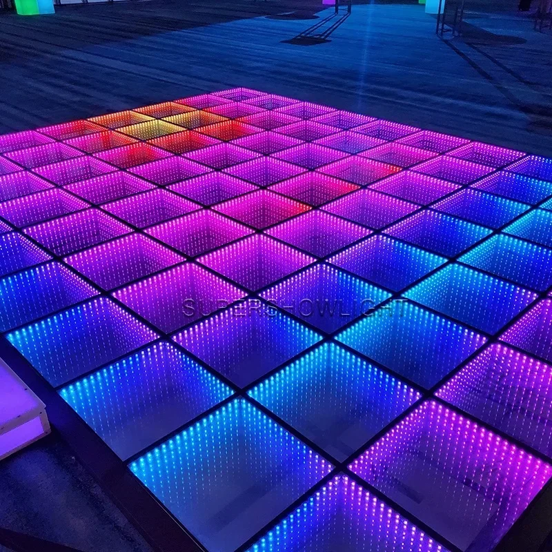 Event Wireless Portable Disc DJ Party RGB Light Dance Floor 3D Infinity Mirror Led Dance Floor Light