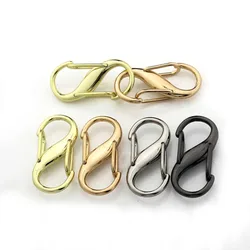 3-10pcs S-Type Shape Lock Double Buckle Key Ring Snap Clasp Trigger Hook for Leather Craft Bag Key Ring DIY Jewelry Findings