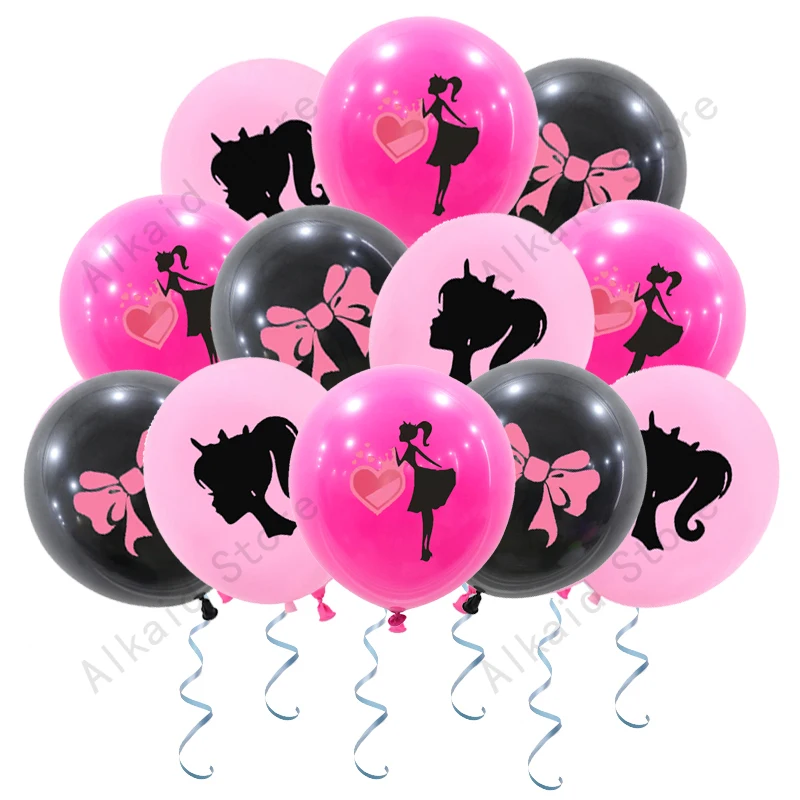 10/20pcs Barbie Pink Princess Balloon for Party Decoration for Girls Adult Birthday Party Supplies Baby Shower Decorations