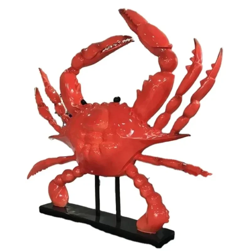 Glass fiber reinforced plastic crab sculpture Marine animal model Scenic spot welcoming image statue customization