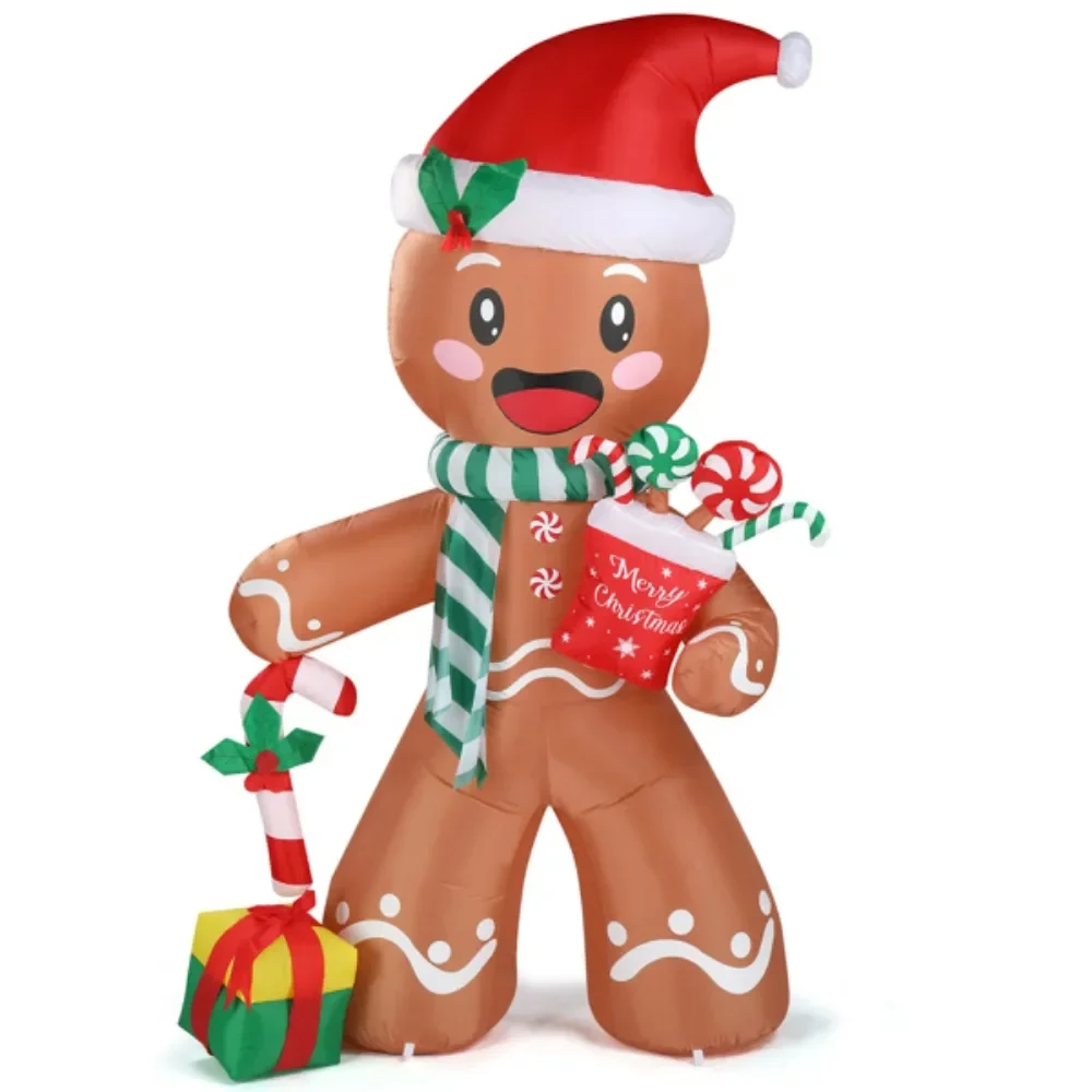 

7.9 FT Lighted Christmas Inflatable Decoration, Inflatable Gingerbread Man Outdoor Decoration, Funny Blow Up Yard Decorations