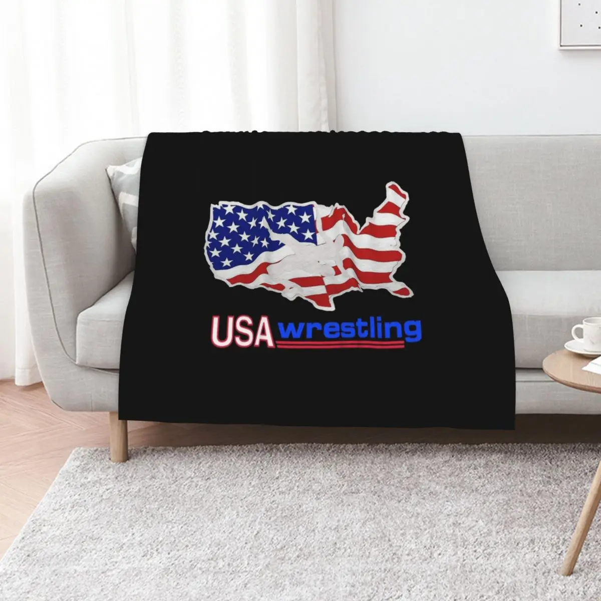 Terrific USA Wrestling Design Throw Blanket for sofa Travel Decoratives Baby Decorative Sofa Single Blankets
