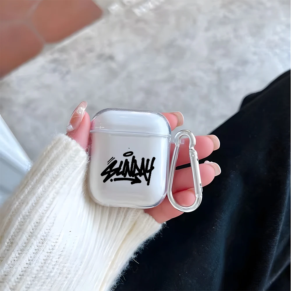 Art Graffiti Text Pattern Clear Earphone Case for AirPods Pro 3/Pro 2/Pro Earbuds Case for AirPods 4/3/2/1 TPU Protective Cover view 4