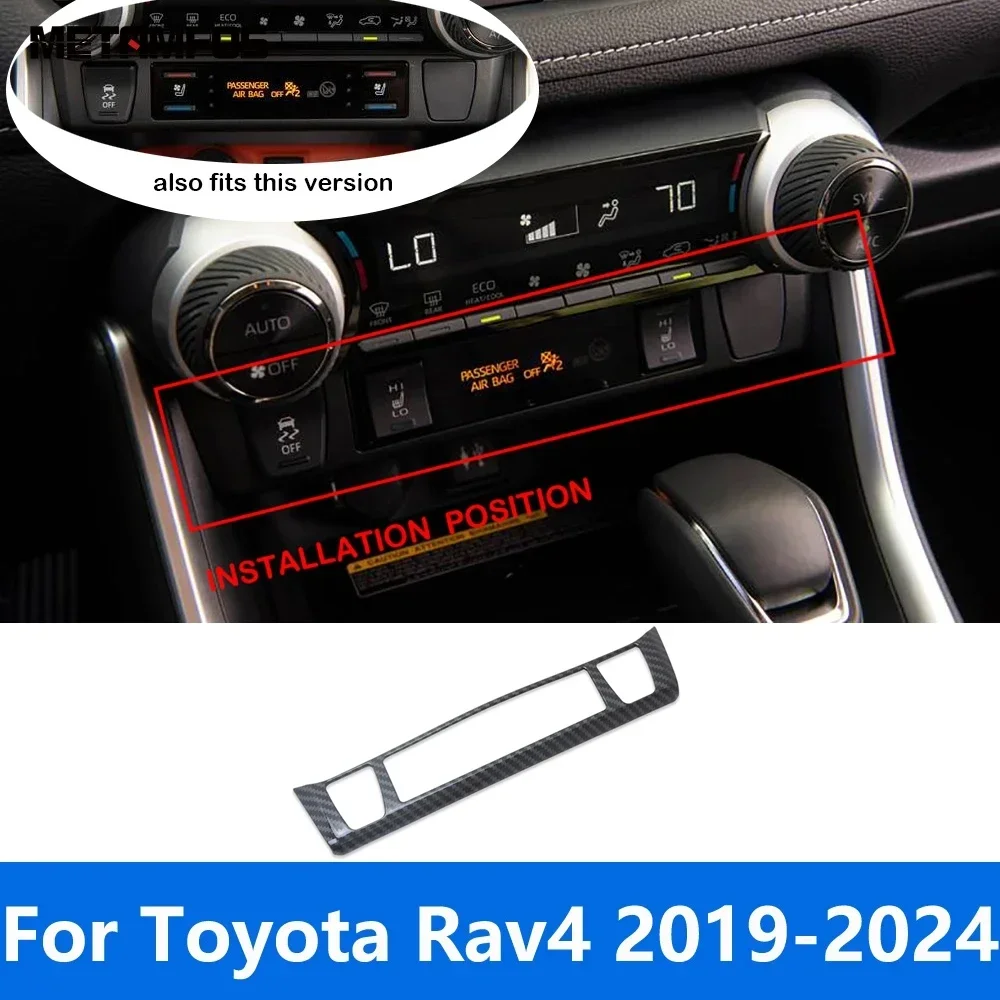

Для Toyota Rav4 Rav 4 2019 2020 2021 2022 2023 2024 углеродное волокно, центральная консоль, переключатель обогрева сиденья, накладка, аксессуары для интерьера