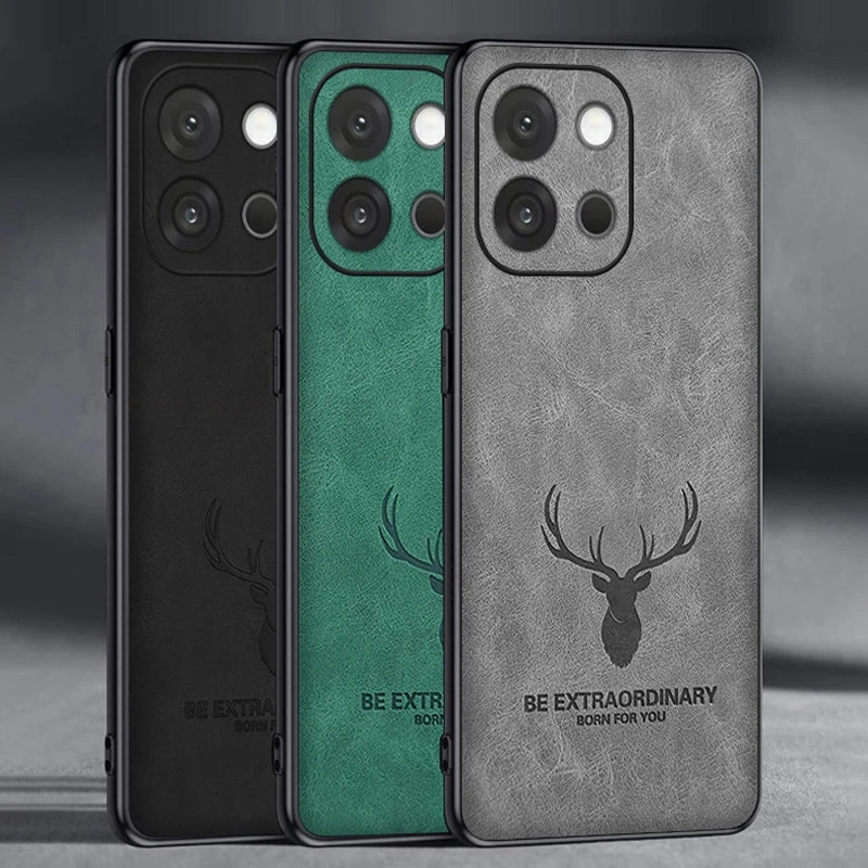

Cases For OnePlus 13T 3D Cartoon Elk Deer Head Phone Leather Case For Oneplus 13 12 11 10 Pro Holster Shockproof Soft TPU Cover