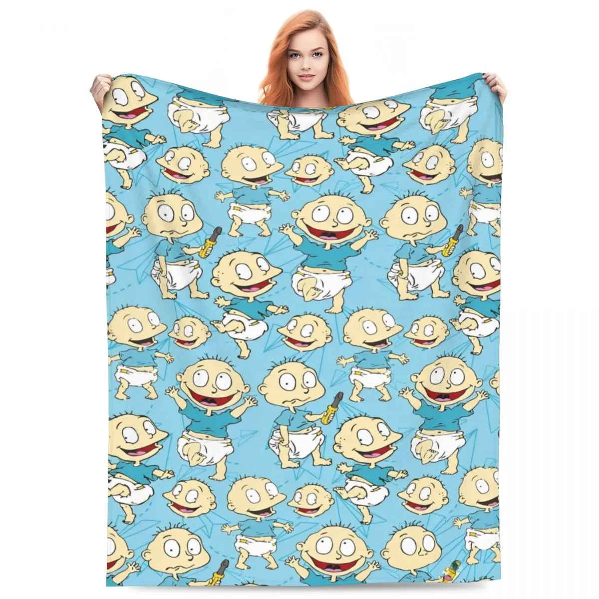 Rugrat Pile Up Anime Cartoon Kids Blanket Accessories For Chair Anime Throw Blanket Suprise Gifts