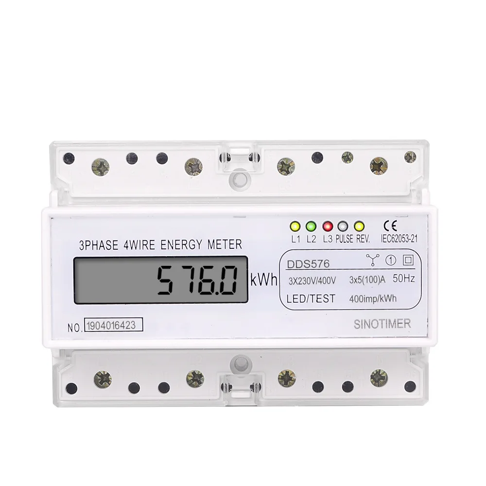 

Three Phase 4 Wires Analog Power Electric Electricity kWh Meter Counter Energy Power Consumption DIN Rail AC380V 7P Energy Power