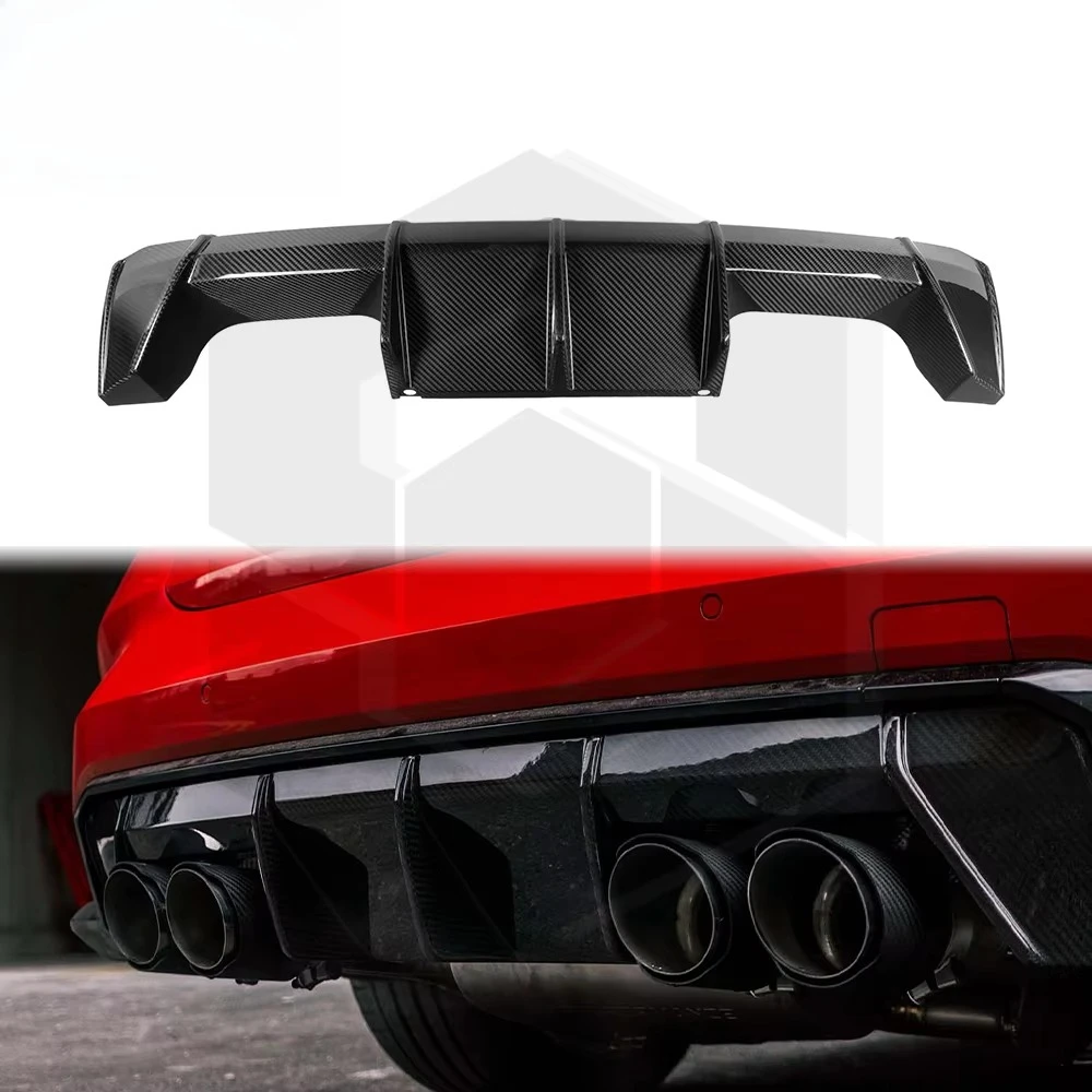 PopularDry Carbon Fiber MP Style Car Rear Diffuser Rear Bumper Lower Splitter Lip Car Kit for BMW G80 G81 M3 G82 G83 M4 Competit