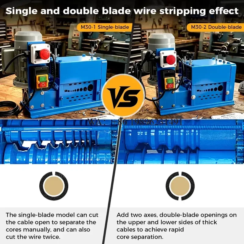 Wmwmnu for LANSING Professional M30-1 Scrap Wire Stripper Single Blade Cable Stripping Equipment for 1-30mm Copper