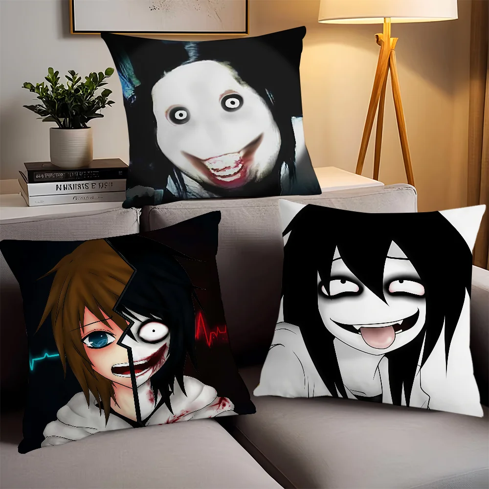 Jeff the Killer funny go to sleep cushion cover Suitable For Bedrooms Living Rooms Cars Home Decoration