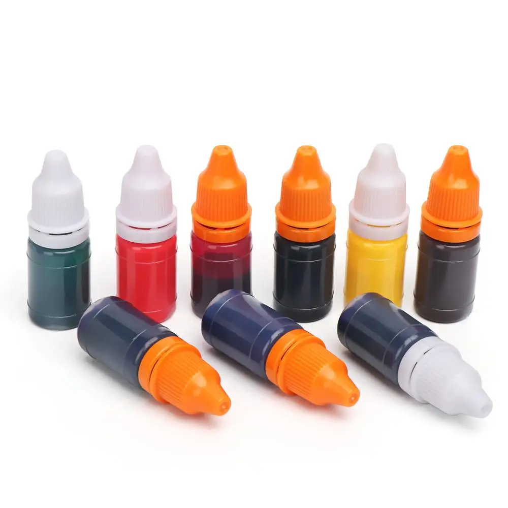 8ml 9 Color Useful Colorful Oil DIY craft Inkpad Photosensitive Seal Scrapbooking Stamping Machine Flash Refill Ink