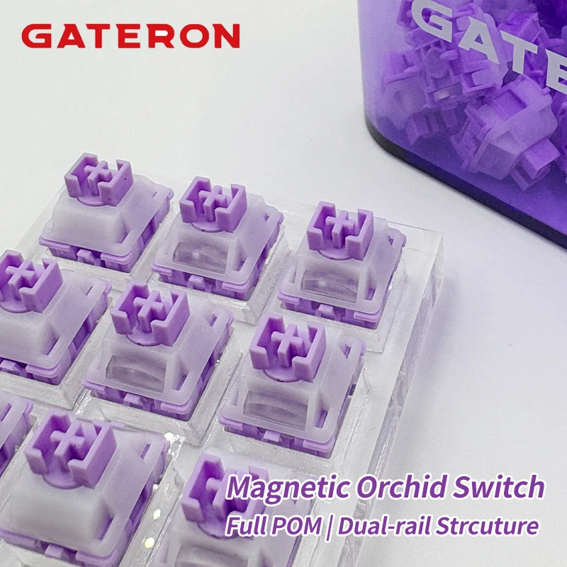 

GATERON Magnetic Orchid Full POM switch, Dual-rail Structure, Rapid Trigger HE, Hall Sensor Effect for Magnetic Keyboard Gaming