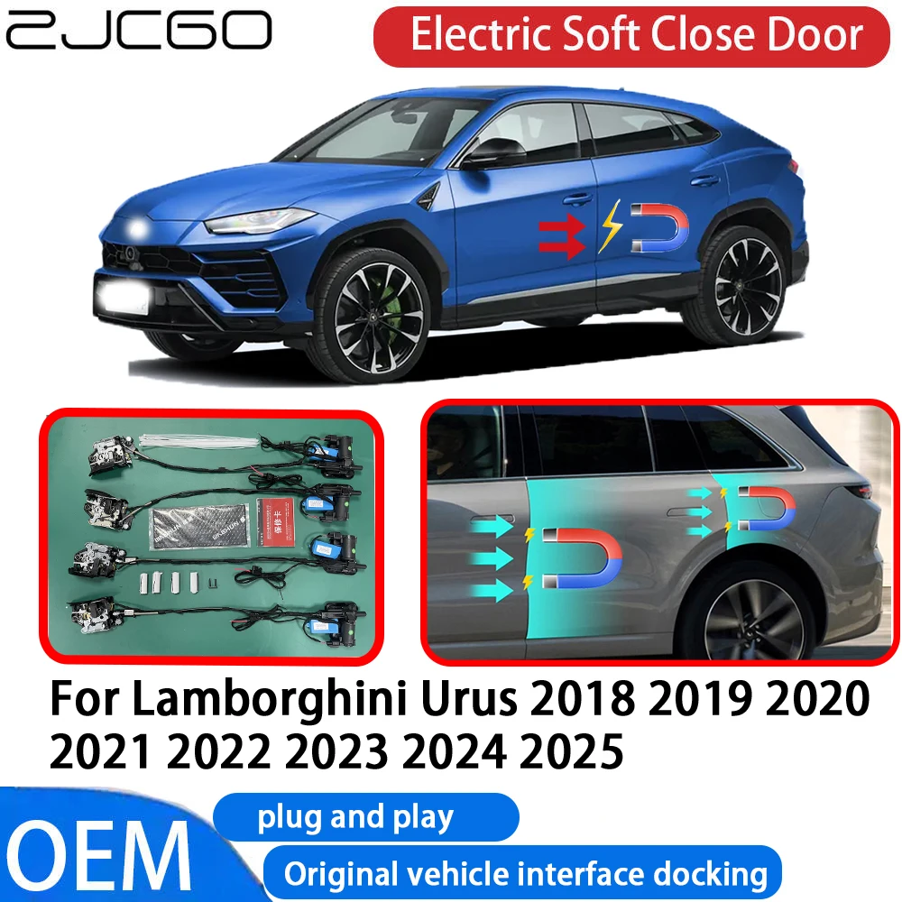 ZJCGO for Lamborghini Urus 2018~2025 Car Automatic Electric Soft Close Door Closer System OEM Plug and Play Comfort Closing
