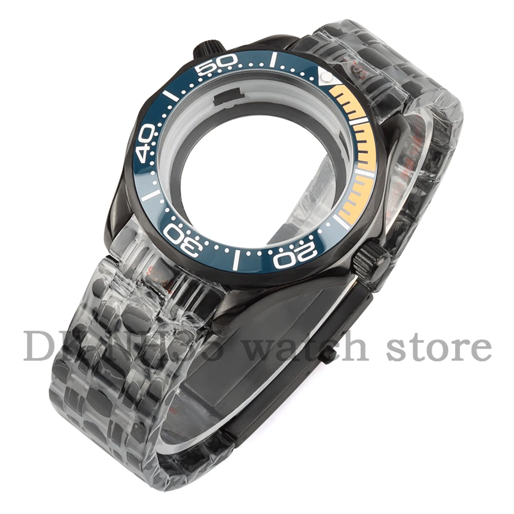 

41mm Hight Quality Stainless Steel Watch Case and Bracelet Fit Seiko Seamaster 300 NH35 NH36 Movement 31mm Dial Watch Accessorie
